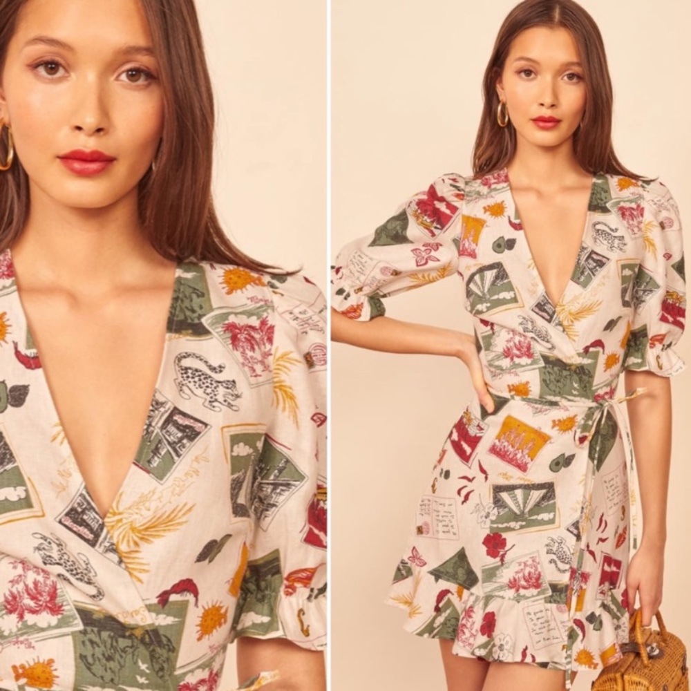 🍒NWT Reformation Carmelo Wrap Dress in Vacaciones
